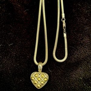 Lagos two-toned heart charm and chain sterling & 18k